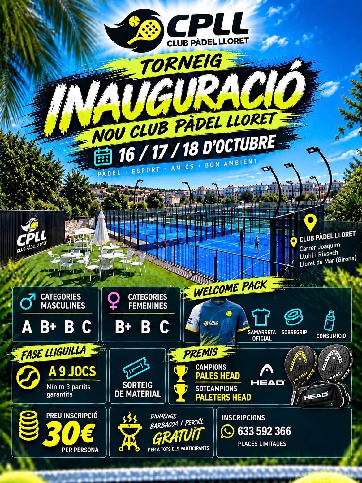 TORNEIG D’INAUGURACIÓ – CLUB PÀDEL LLORET